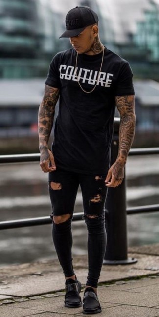 С чем носить черные слипоны мужчине