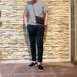 С чем носить черные слипоны мужчине