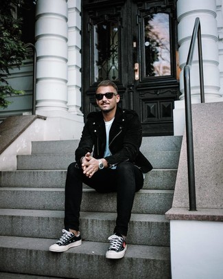 С чем носить черную замшевую косуху мужчине