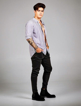 С чем носить черные замшевые ботинки мужчине