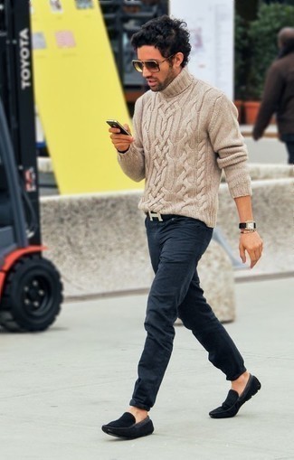 С чем носить черные замшевые мокасины мужчине