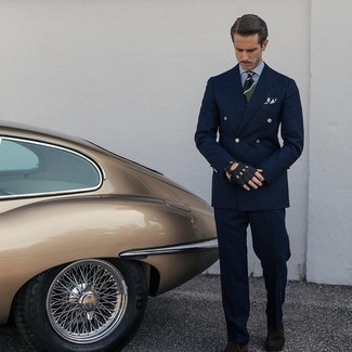 С чем носить черные замшевые перчатки мужчине