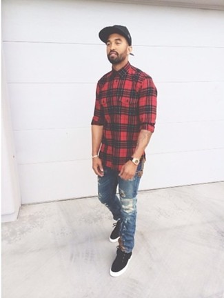 С чем носить черные замшевые высокие кеды мужчине