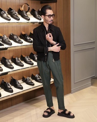 С чем носить черную замшевую куртку мужчине