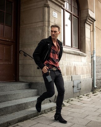 С чем носить черную замшевую куртку мужчине