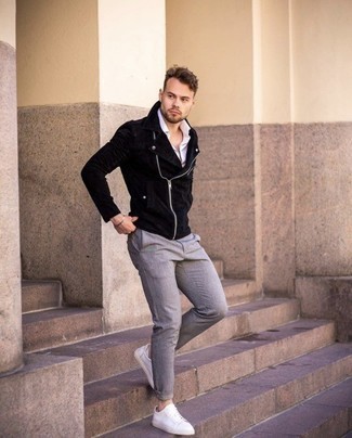 С чем носить черную замшевую куртку мужчине