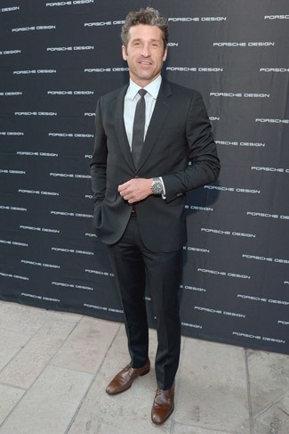 Какие броги носить с черным костюмом