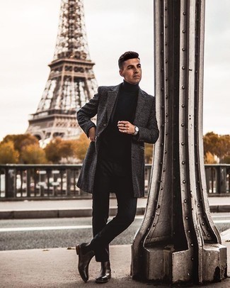 Какие ботинки челси носить с черным костюмом