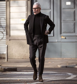 Какие ботинки челси носить с черным костюмом