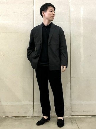 С чем носить черный костюм