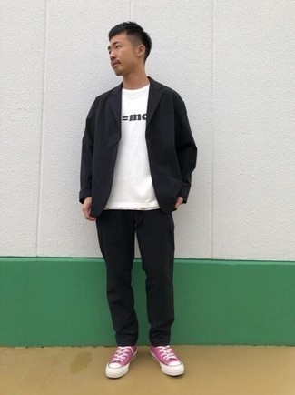 С чем носить черный костюм