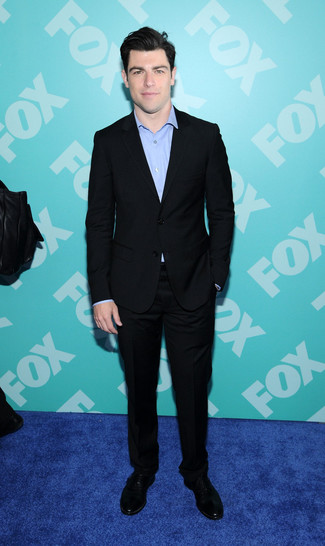 Какие рубашки с длинным рукавом носить с черным костюмом