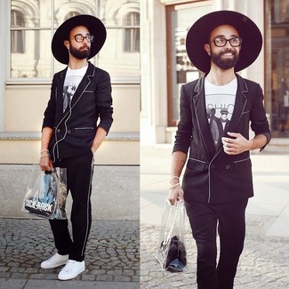 Какие пиджаки носить с черными спортивными штанами мужчине