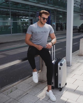 Какие низкие кеды носить с черными спортивными штанами мужчине