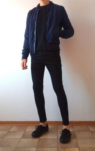 Какие бомберы носить с черным свитшотем мужчине