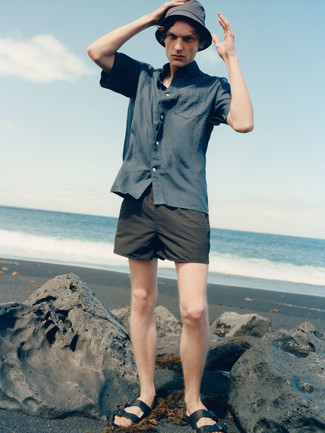 С чем носить черные шорты для плавания