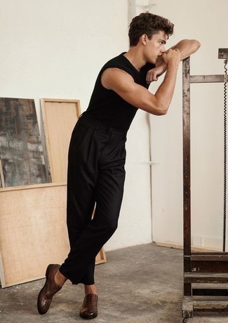 С чем носить черную майку мужчине