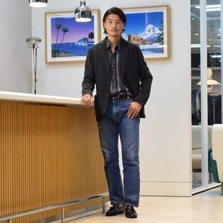 Какие джинсы носить с черными лоферами с кисточками