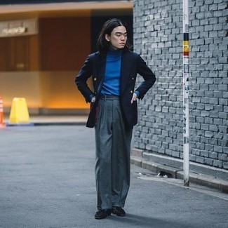 Какие водолазки носить с черными лоферами с кисточками