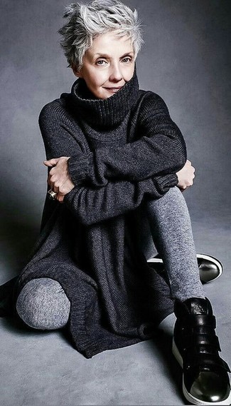 С чем носить черную тунику