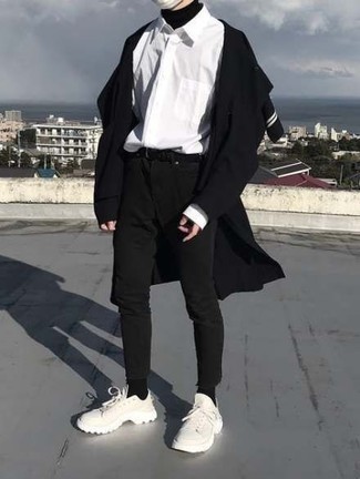 Какие кроссовки носить с черной водолазкой мужчине