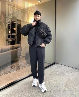 Какие кроссовки носить с черной водолазкой мужчине