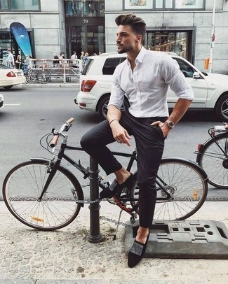 С чем носить черные бархатные лоферы мужчине