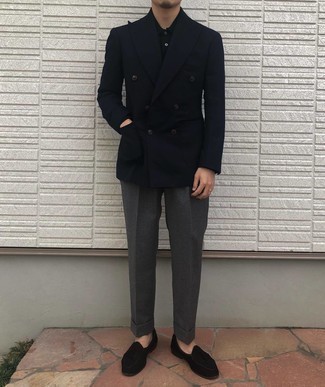 С чем носить черные бархатные лоферы мужчине