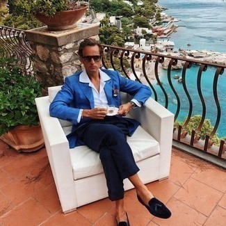 С чем носить черные бархатные лоферы мужчине