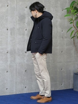 Какие туфли дерби носить с черной ветровкой