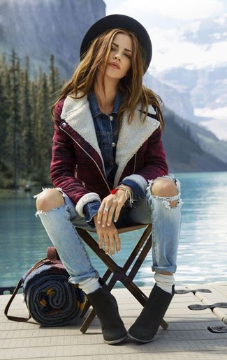 С чем носить черную шерстяную шляпу женщине