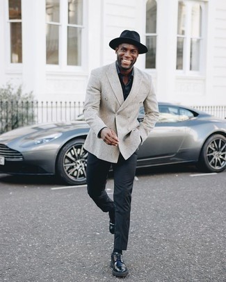 С чем носить черную шерстяную шляпу мужчине