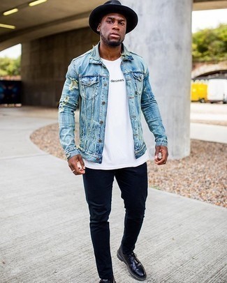 С чем носить черную шерстяную шляпу мужчине