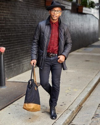 С чем носить черную шерстяную шляпу мужчине