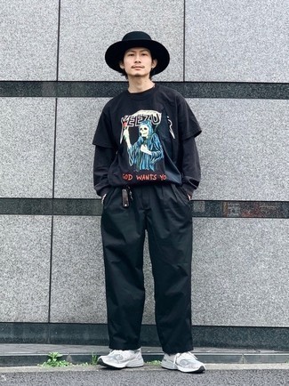 С чем носить черную шерстяную шляпу мужчине