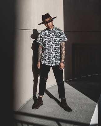 С чем носить черную шерстяную шляпу мужчине