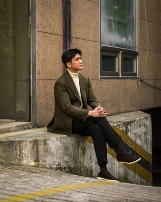 С чем носить черные шерстяные брюки мужчине