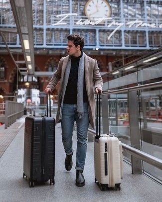 С чем носить черную шерстяную водолазку мужчине