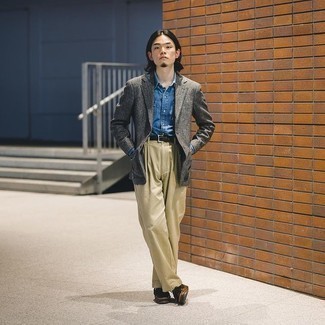 С чем носить черный кожаный плетеный ремень мужчине