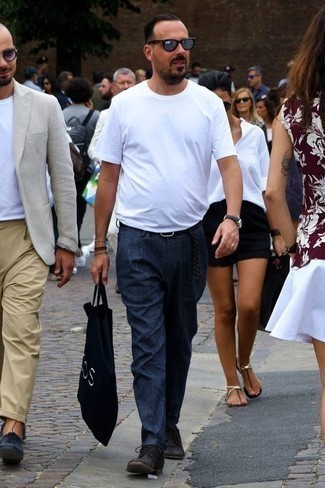 С чем носить черный кожаный плетеный ремень мужчине