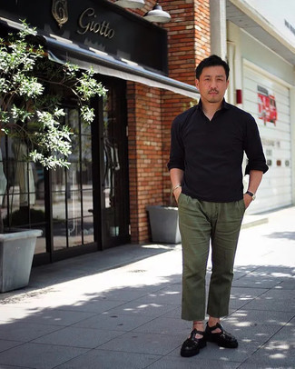 С чем носить черные плетеные лоферы мужчине