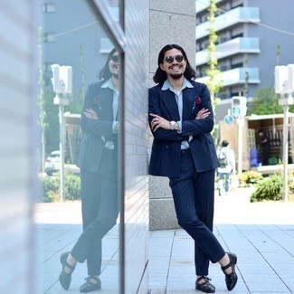 С чем носить черные плетеные лоферы мужчине