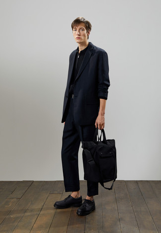 Какие туфли дерби носить с черным свитером на молнии