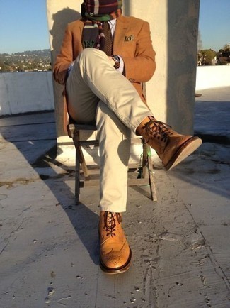 Как носить пиджак с ботинками броги