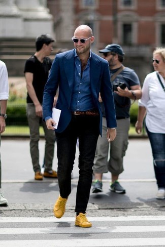 Как носить пиджак с джинсовой рубашкой мужчине