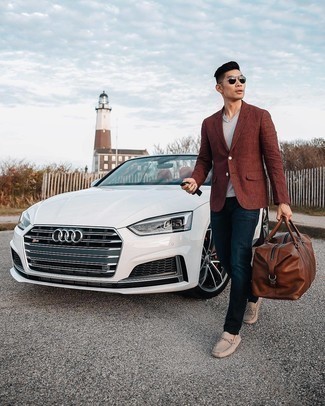 Как носить пиджак с мокасинами мужчине