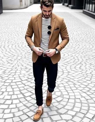 Как носить пиджак с футболкой с длинным рукавом мужчине