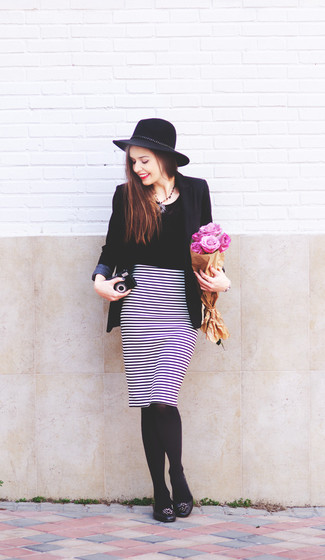 Как носить пиджак с юбкой-карандаш