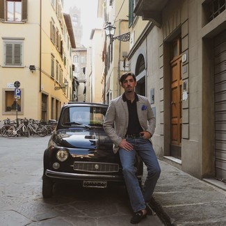 Как носить пиджак с футболкой-поло мужчине