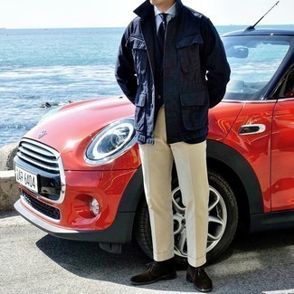 Как носить пиджак с курткой-рубашкой мужчине